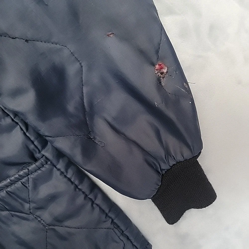 Vintage Wear-Guard  Jacket Mens Medium Navy Blue Quilted Bomber Work Made In USA